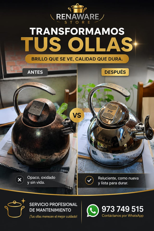 ¡Devuélvele el brillo a tus ollas Renaware de acero inoxidable! ✨🍲