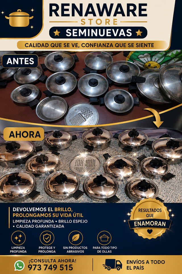 ¡Devuélvele el brillo a tus ollas Renaware de acero inoxidable! ✨🍲